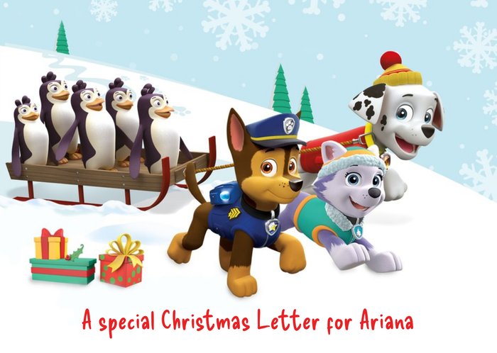 Nickelodeon Paw Patrol Personalised Christmas Card