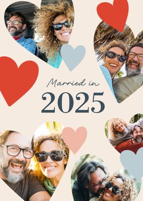 Married In 2025 Typographic Photo Upload Card