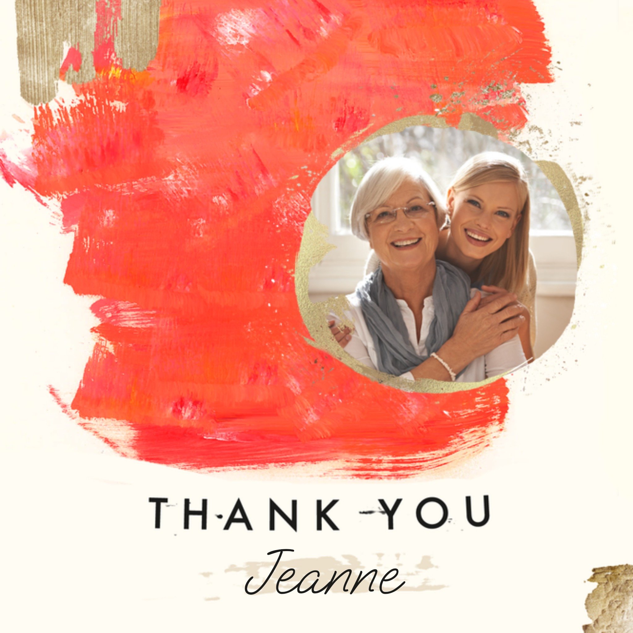 Moonpig Abstract Painting Photo Upload Thank You Card