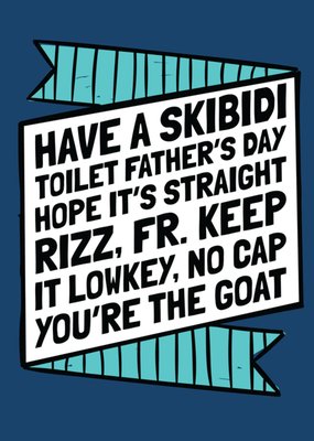 Humourous Gen Z Slang Typography Father's Day Card