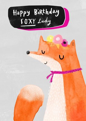 Cute Happy Birthday Foxy Lady Card