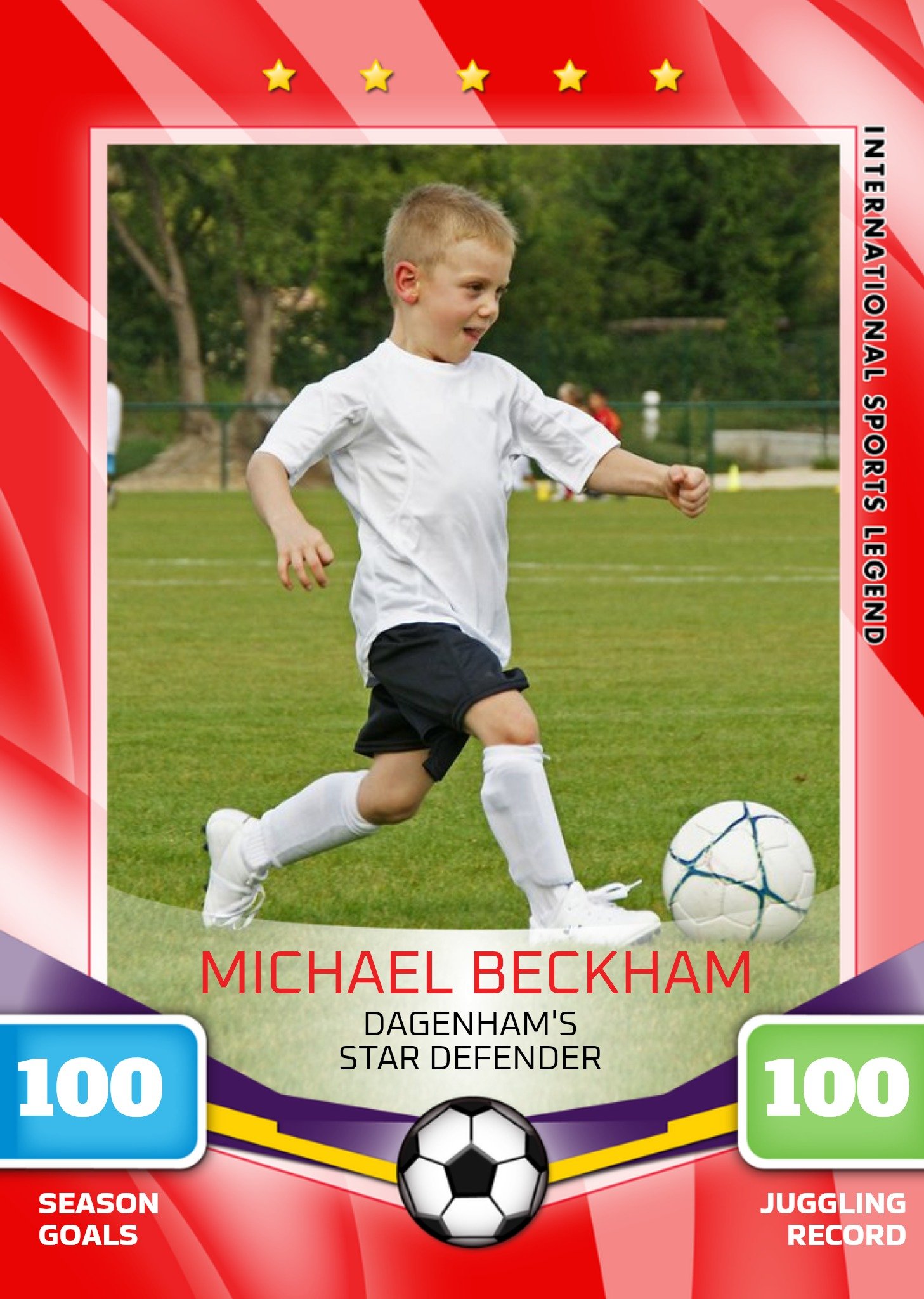 Moonpig Soccer All Stars Card Personalised Photo Upload Card