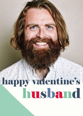 Colourful Letters Husband Valentine's Day Photo Card