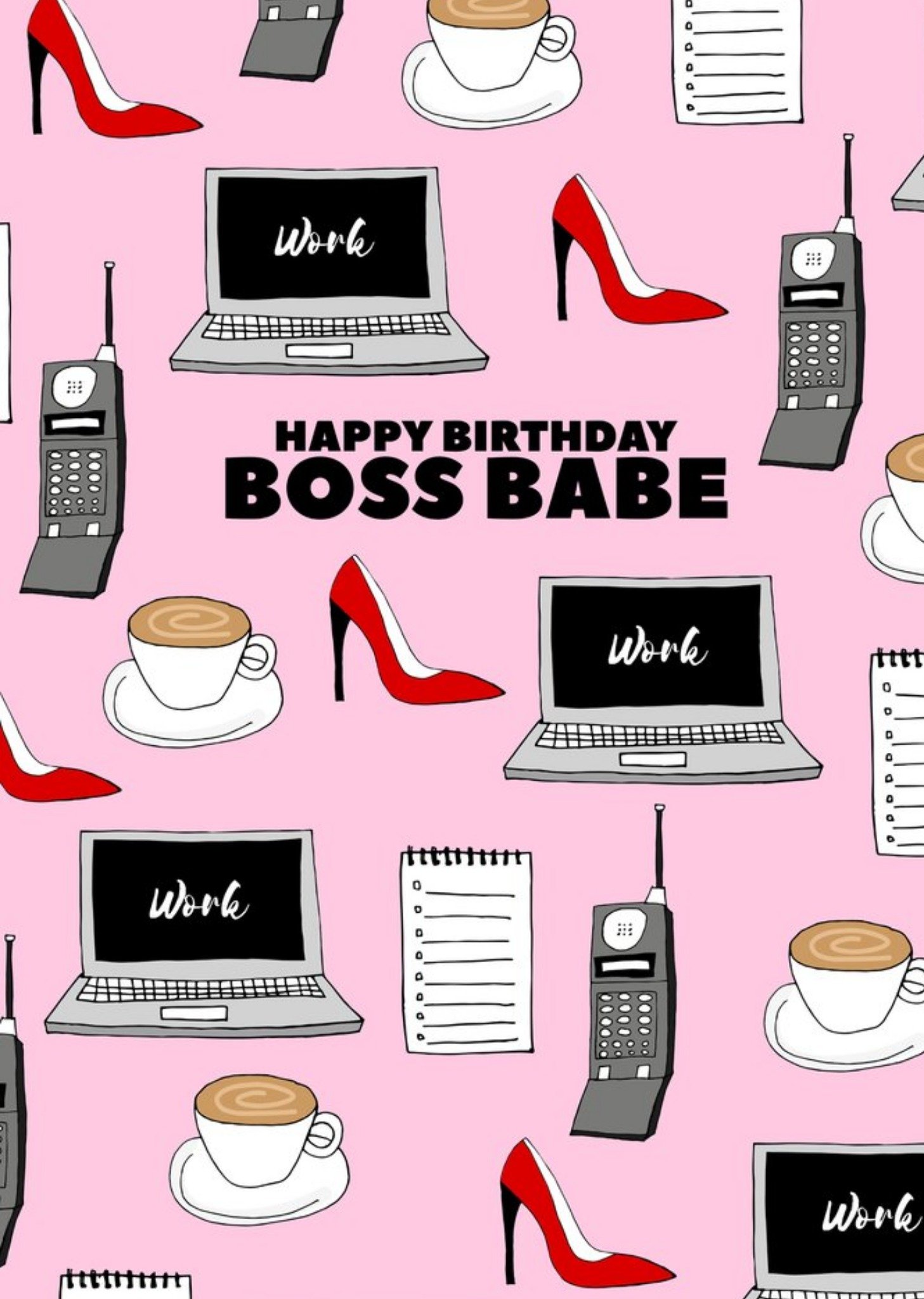 Moonpig Illustration Happy Birthday Boss Babe Card