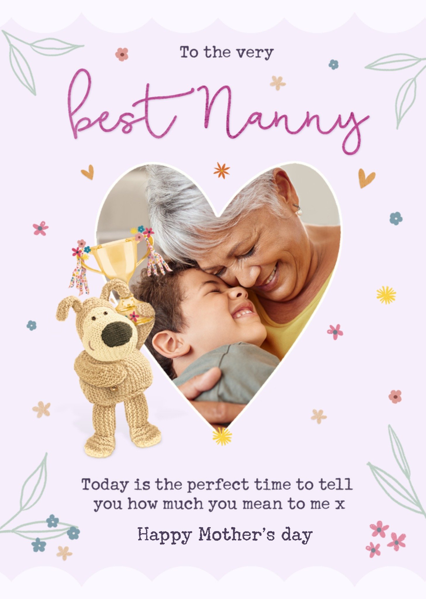 Boofle To The Very Best Nanny Photo Upload Mother's Card