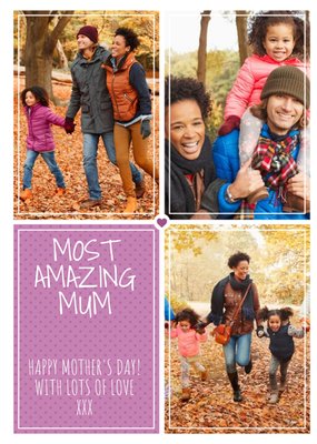 Polka Dot Multi Photo Happy Mother's Day Card