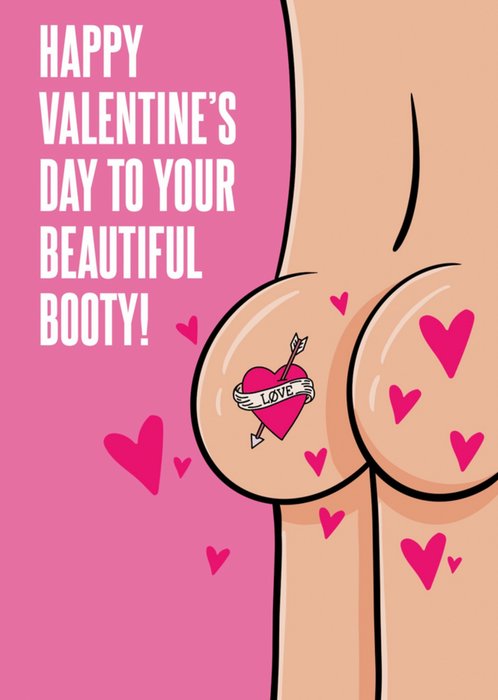 Beautiful Booty Bottom Illustrated Valentines Day Card