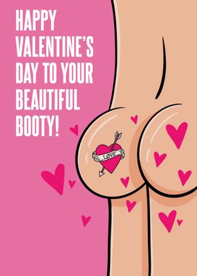 Beautiful Booty Bottom Illustrated Valentines Day Card