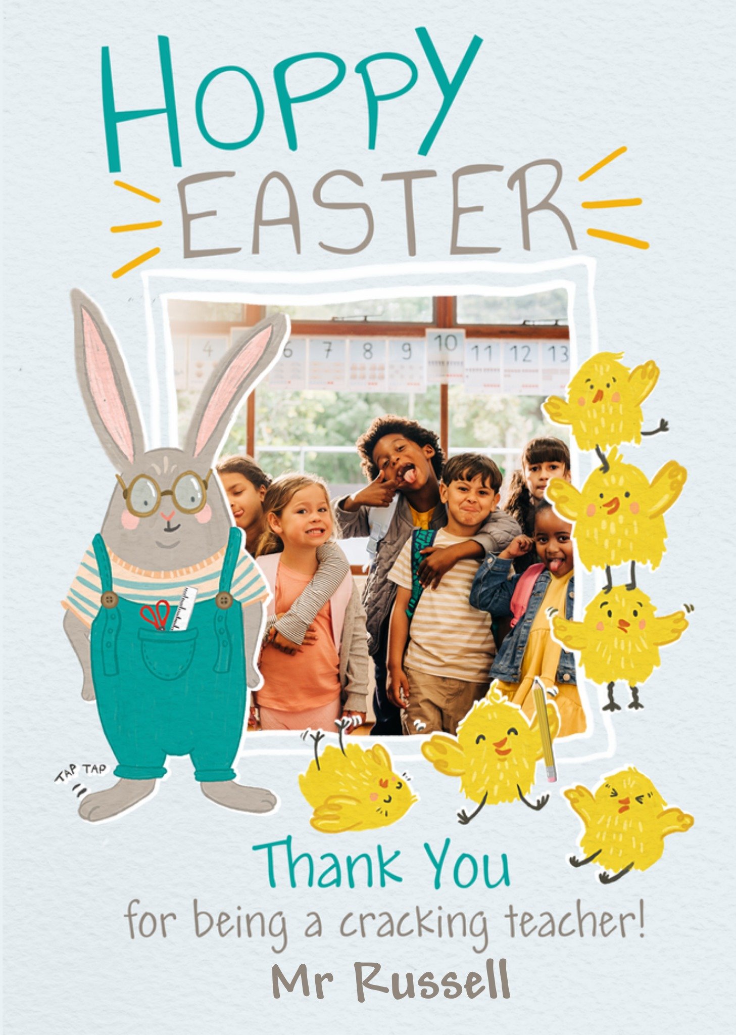 Moonpig Thank You For Being A Cracking Teacher Photo Upload Easter Card, Large
