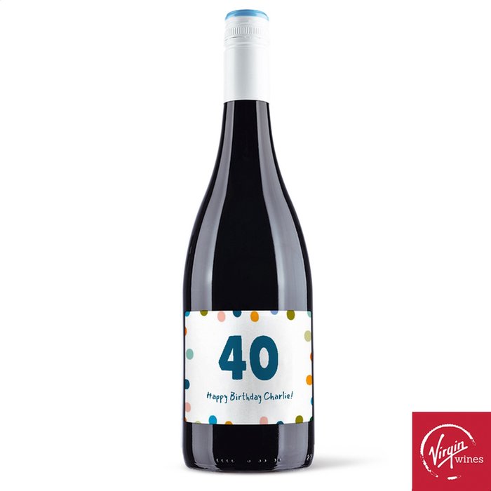 Virgin Wines Personalised Happy Birthday Merlot 75cl