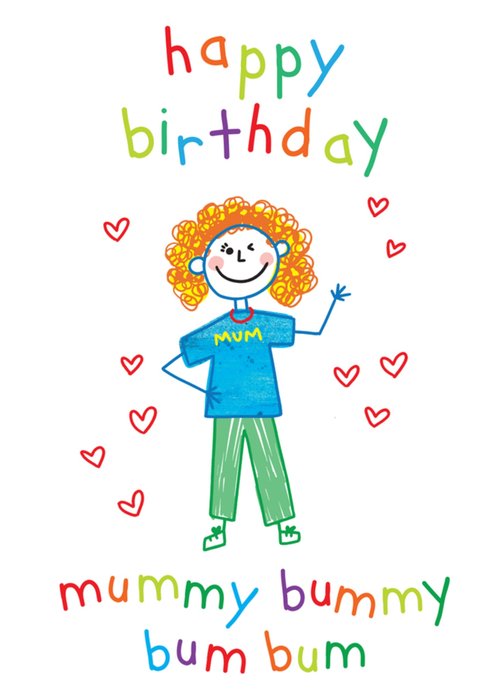 Objectables Mummy Bummy Bum Bum Birthday Card