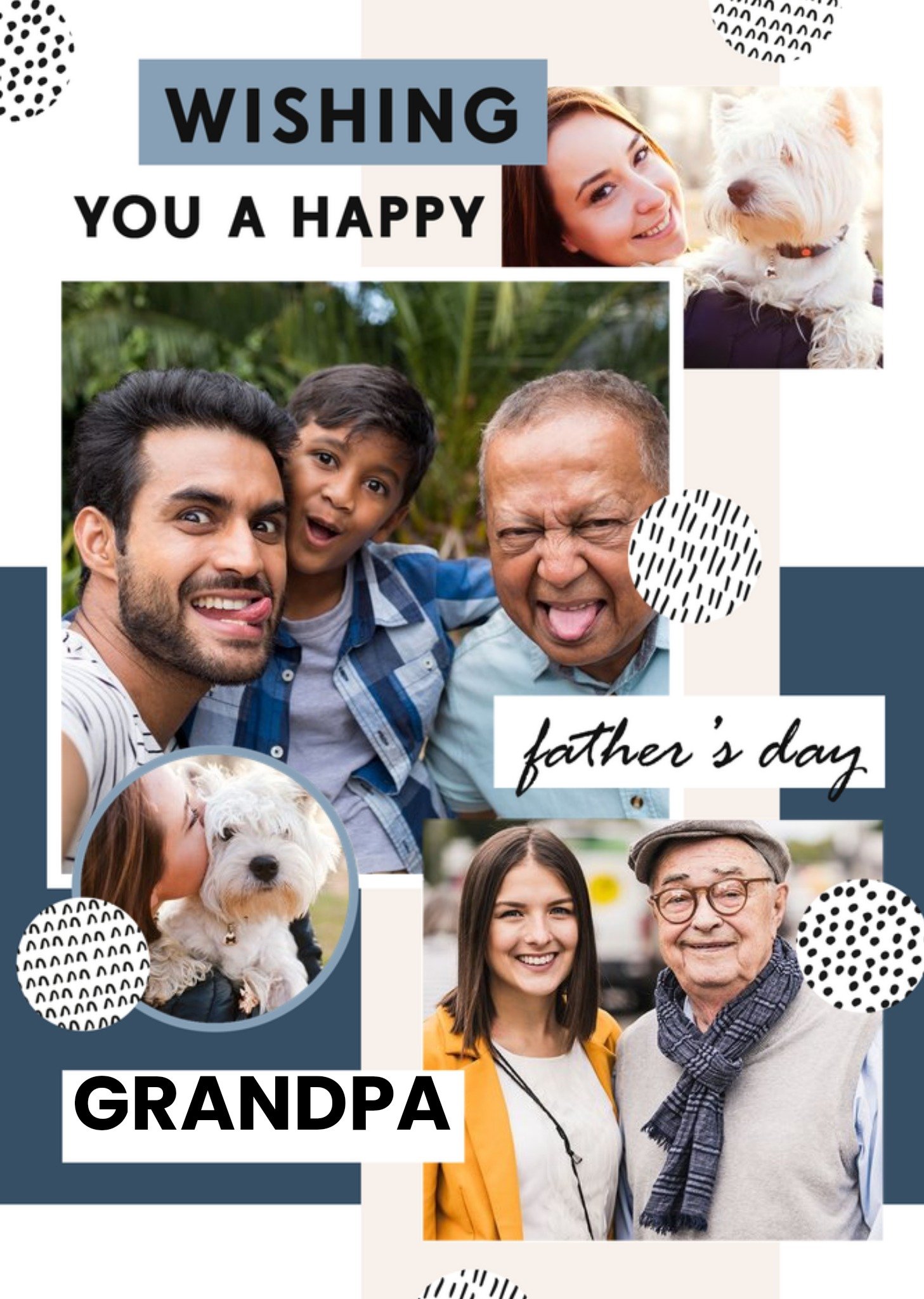 Moonpig Modern Happy Father's Day Grandpa Photo Upload Card