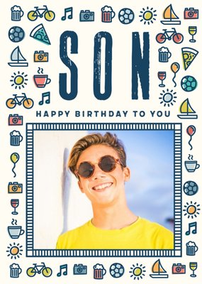 Hobbies Birthday Photo Upload Card - Son