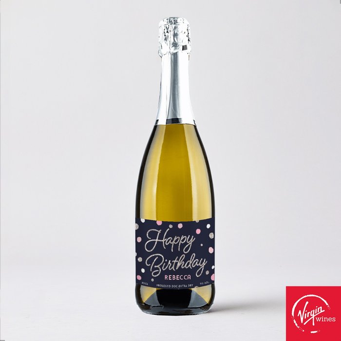 Virgin Wines Personalised Happy Birthday Prosecco 75cl