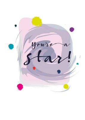 Modern Watercolour Paint Effect You're A Star Thank You Card