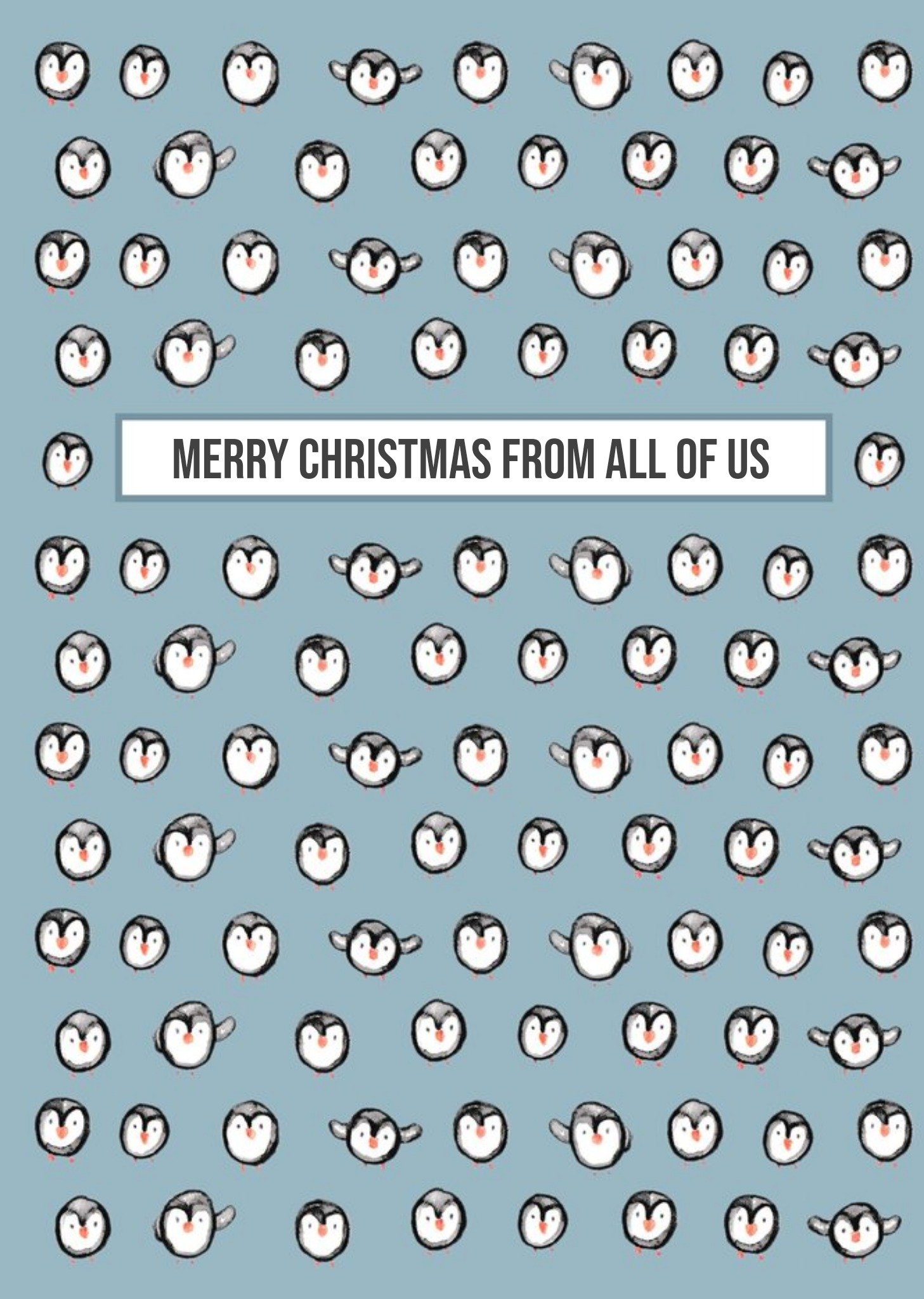 Moonpig From All Of Us Penguin Christmas Card