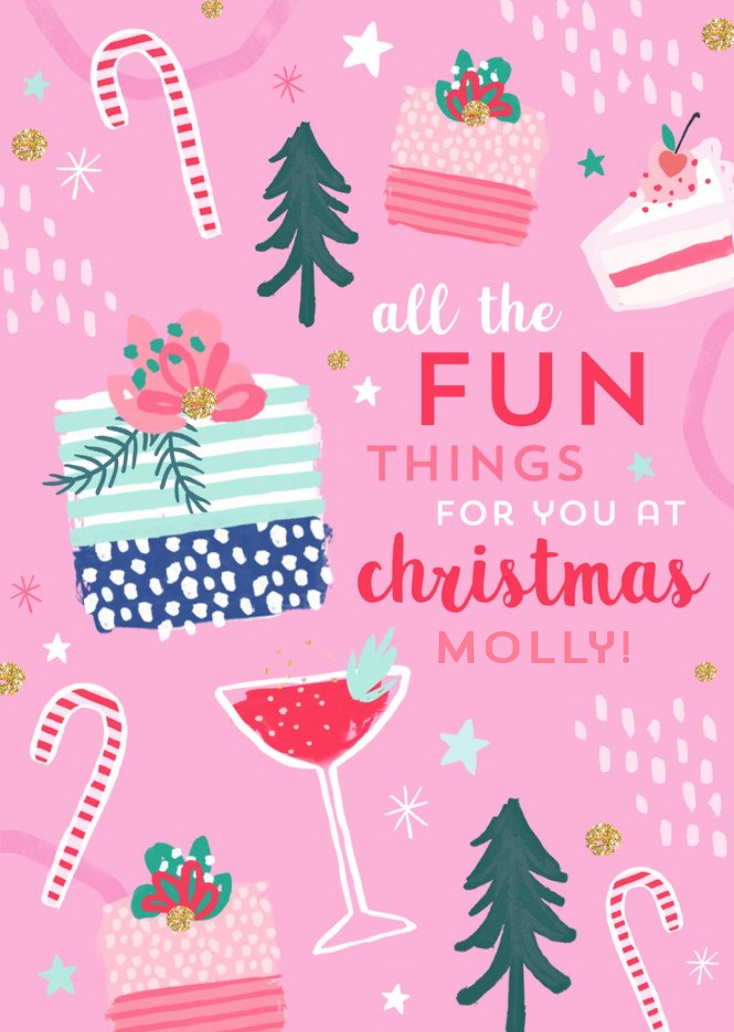 Moonpig Fun Things At Christmas Candy Cane Card