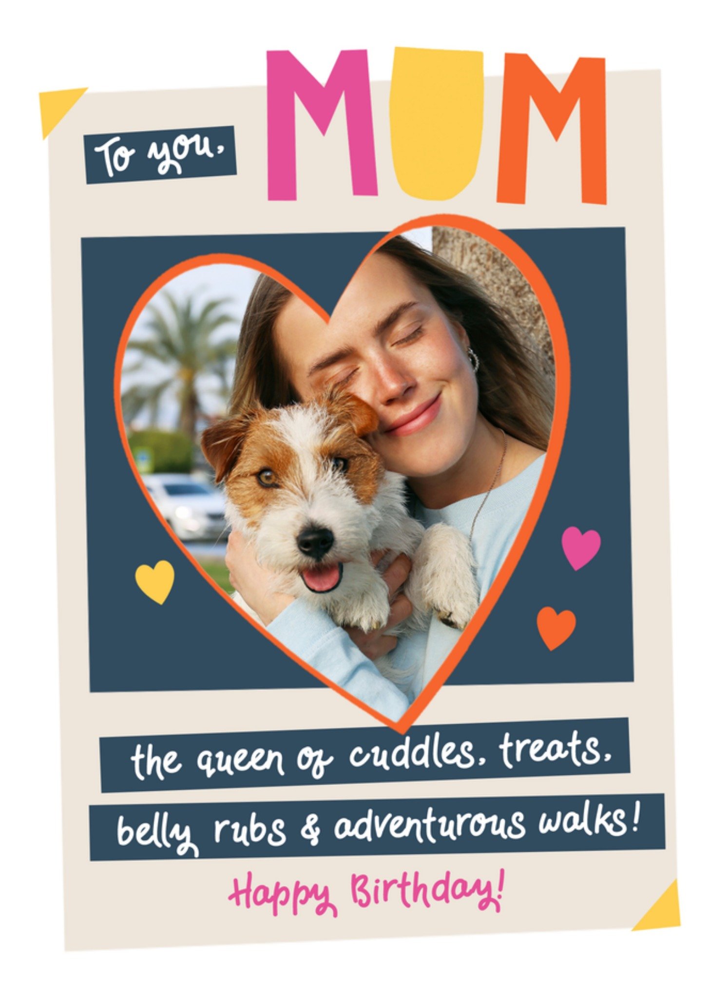 Moonpig Queen Of Heart Shape Photo Upload Dog Mum Birthday Card