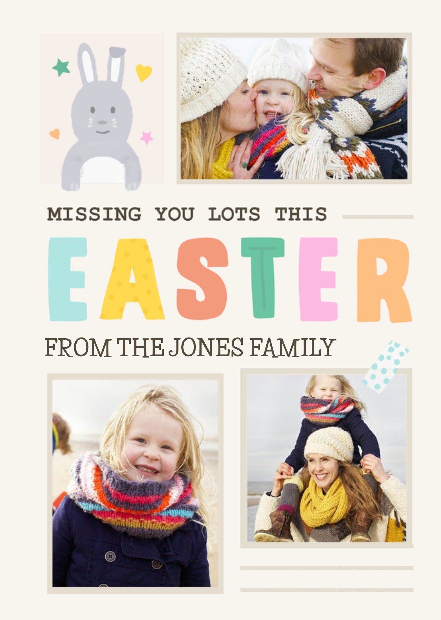 Moonpig Missing You Lots This Easter Photo Upload Card