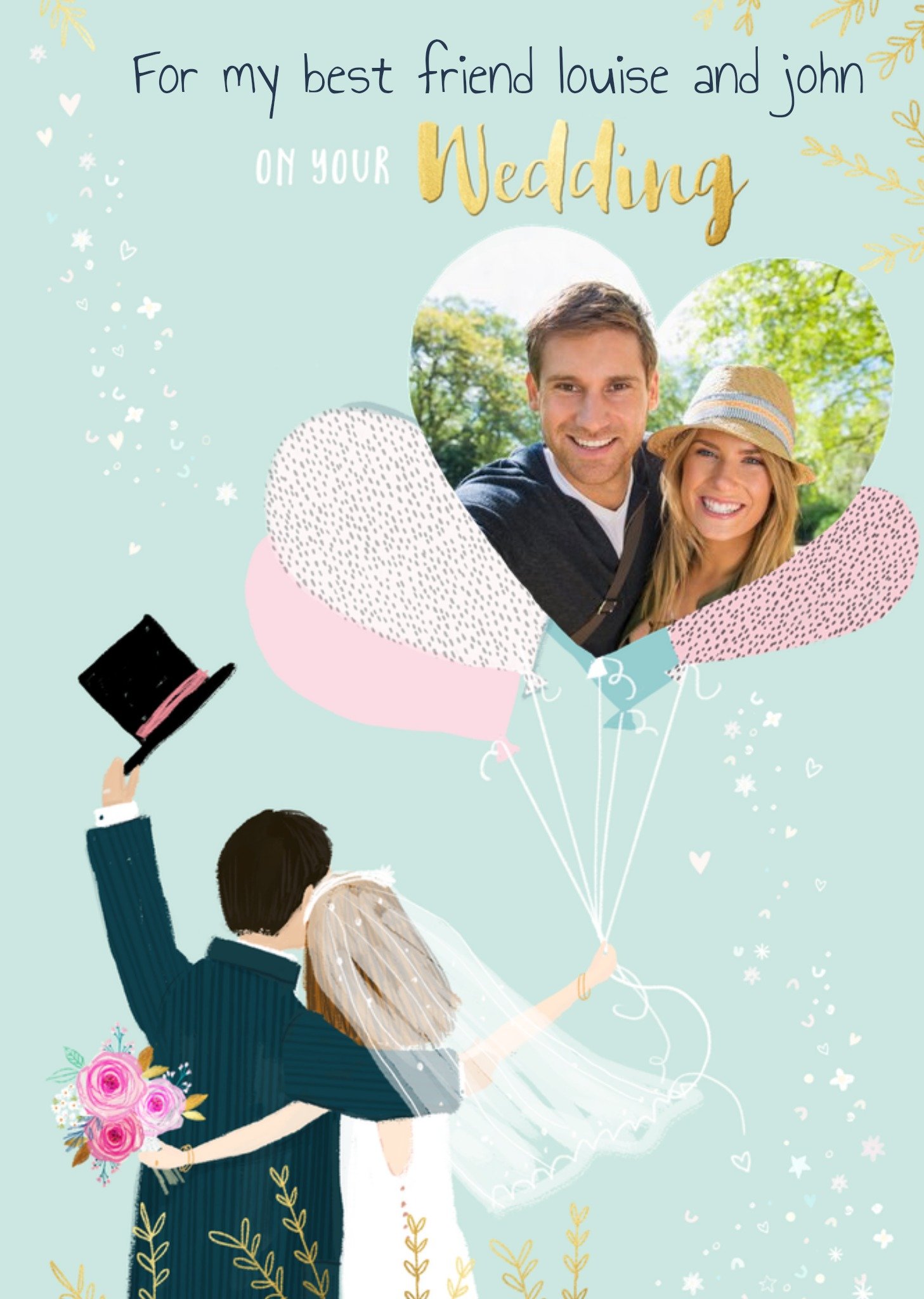 Moonpig Cute For My Best Friend Photo Upload Wedding Card