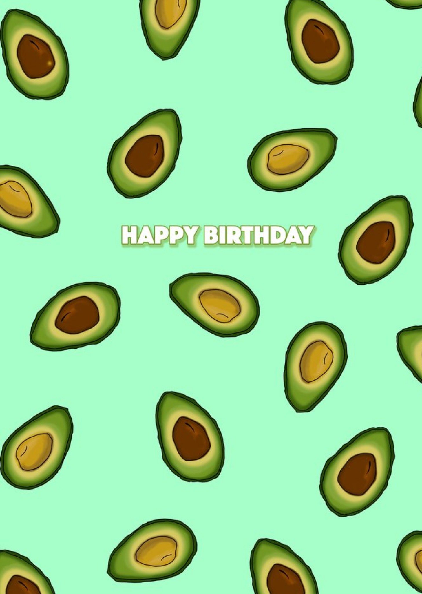 Moonpig Colourful Illustration Happy Birthday Avacado Card