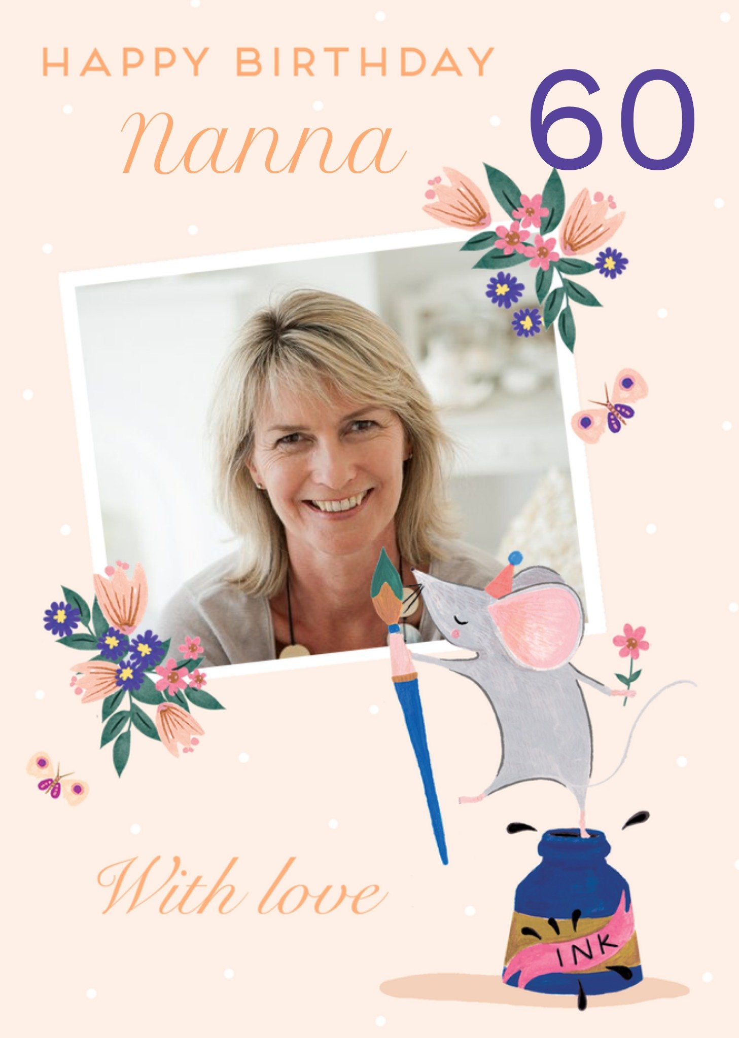 Moonpig Waffle Cute Illustrated Mouse Nanna Birthday Card