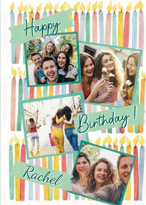 Candle Illustraion Photo Upload Birthday Card