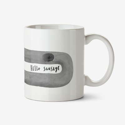 Cute Illustration Of A Long Sausage Dog. Hello Sausage Mug