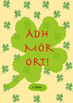 Poet And Painter Four Leaf Clover Illustration Irish Good Luck Card