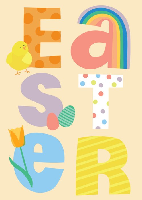 Colourful Typography Easter Card