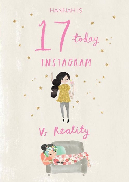 Pigment Hey Girl Character Instagram Vs Reality Birthday Card