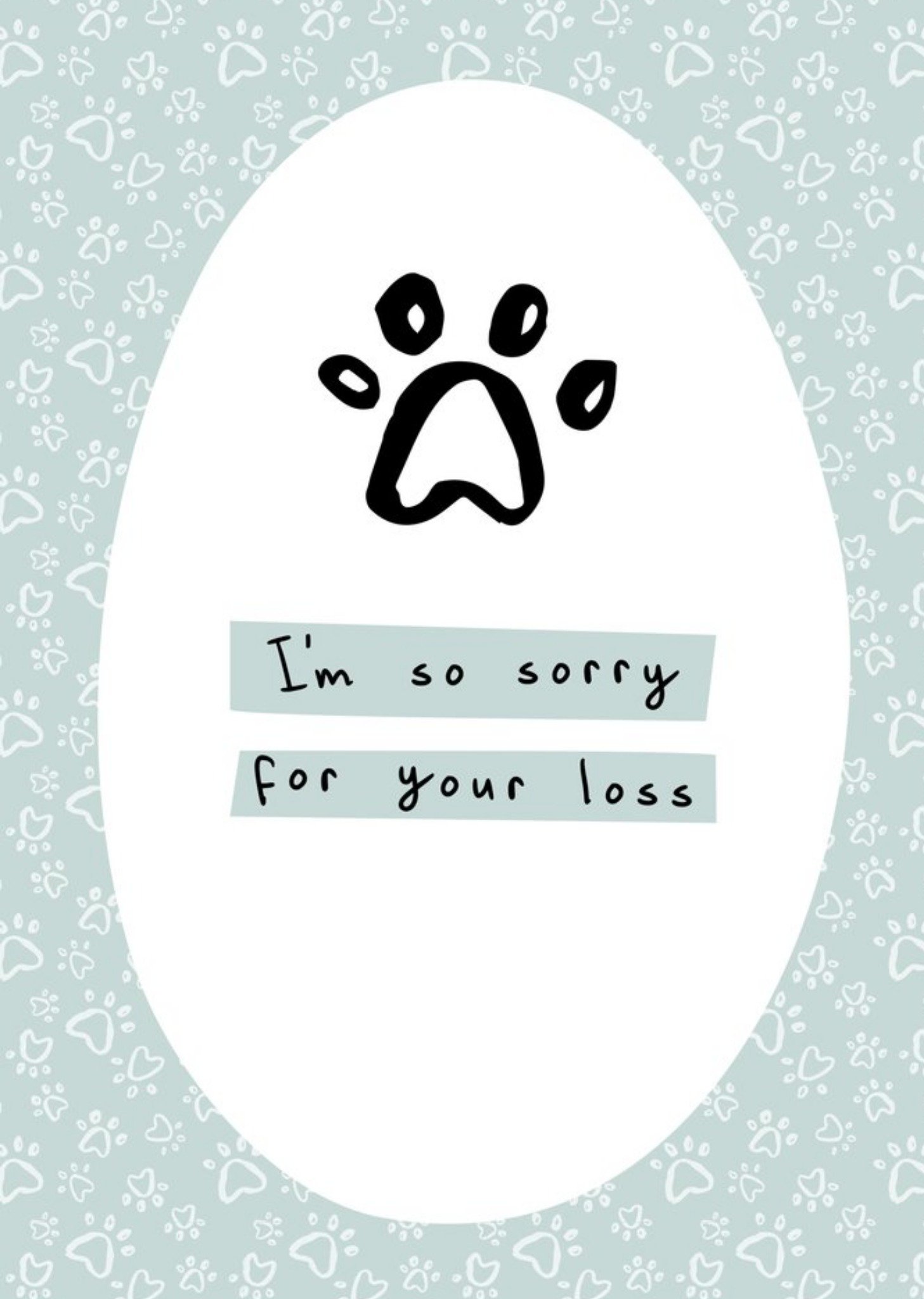 Moonpig Paw Print Design Pet Sympathy Card