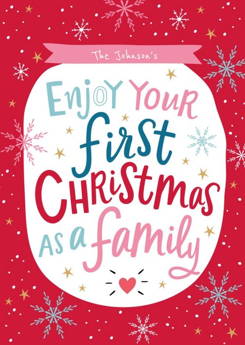 Typographic Enjoy Your First Christmas As A Family Christmas Card