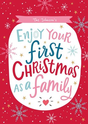 Typographic Enjoy Your First Christmas As A Family Christmas Card