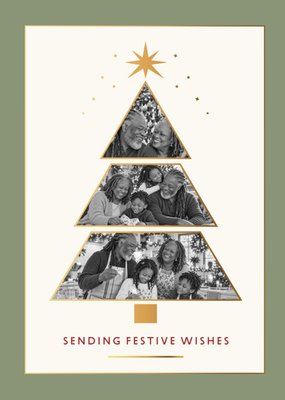 Sending Festive Wishes Collage Photo Upload Christmas Tree Card