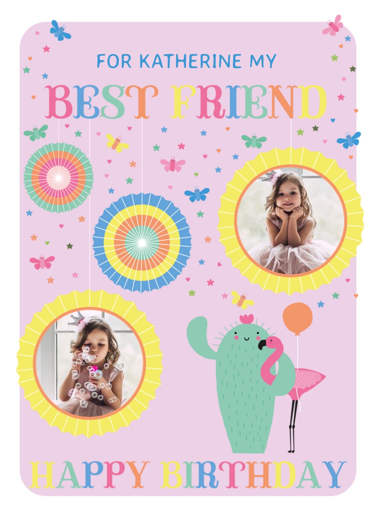 Moonpig Cute Best Friend Mexican Themed Fiesta Cactus Photo Upload Birthday Card