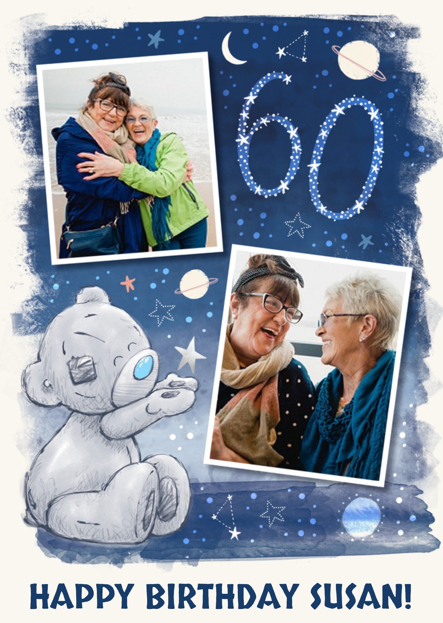Me To You Tatty Teddy Age 60 Photo Upload Birthday Card