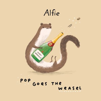 Cute birthday card - Pop goes the weasel