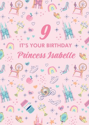 Disney Luxe Princess Theme 9th Birthday Card