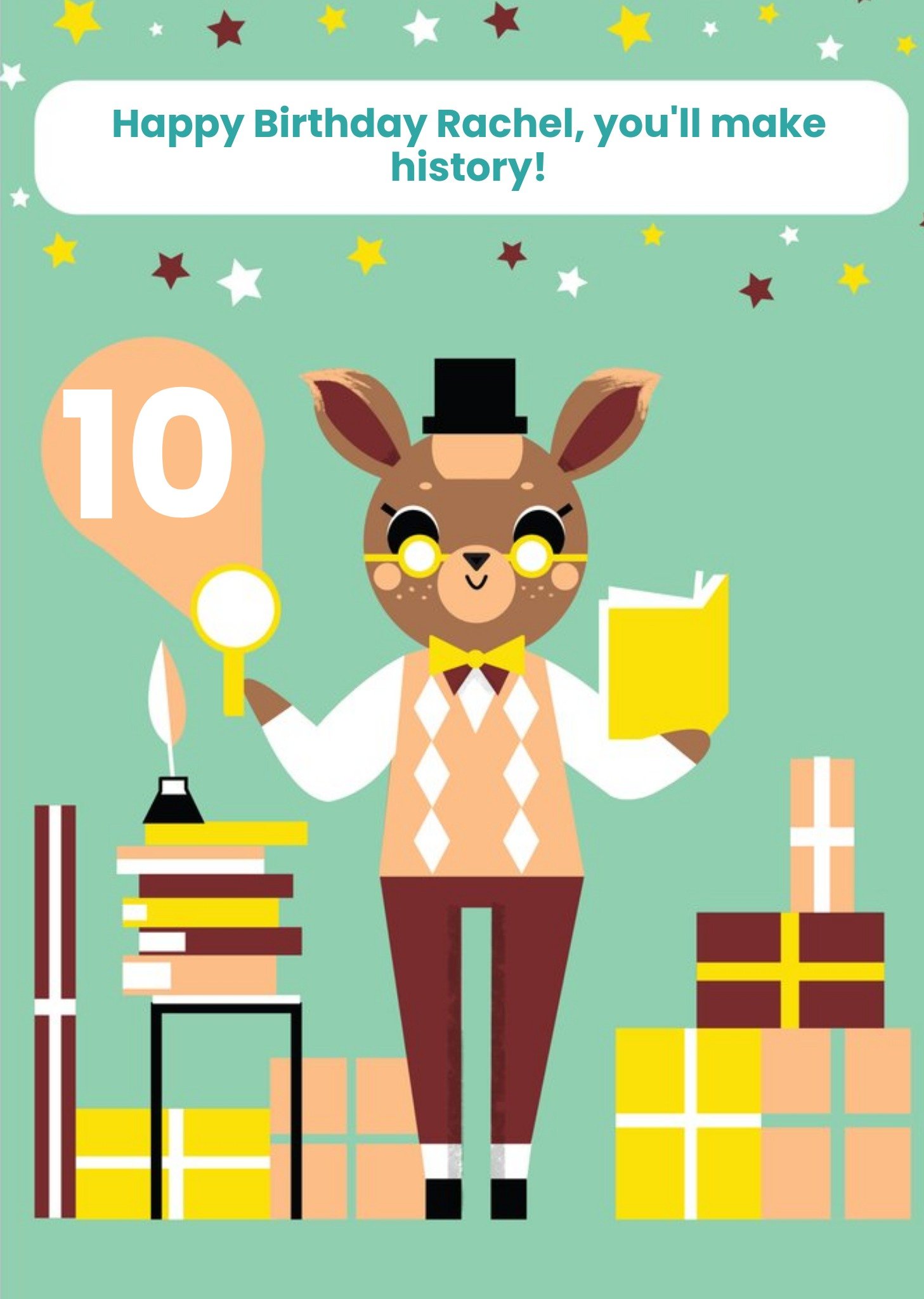 Moonpig Kids Birthday Card - History - Books - Animals - Deer