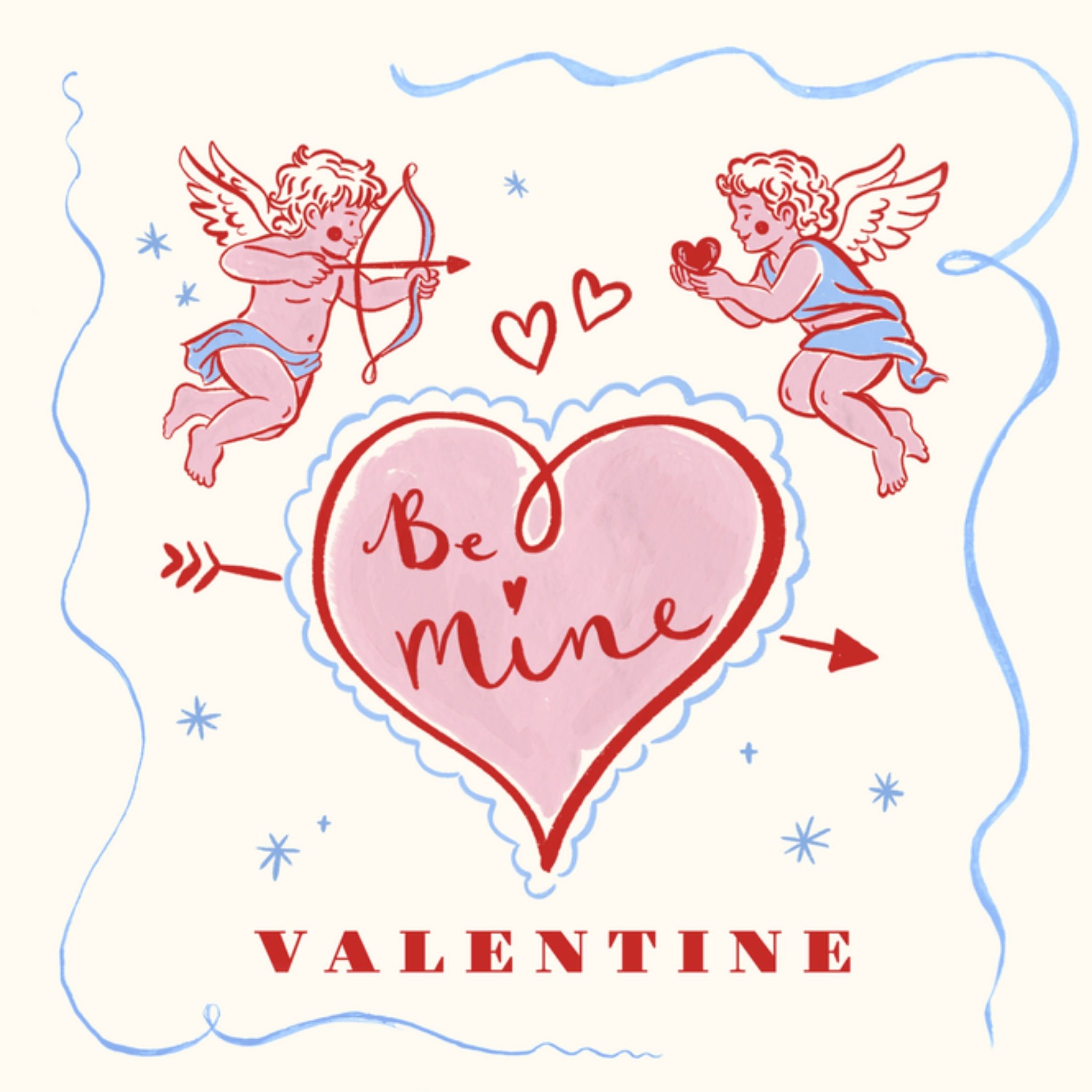 Moonpig Cute Cupid Illustration Be Mine ValentineâS Day Card