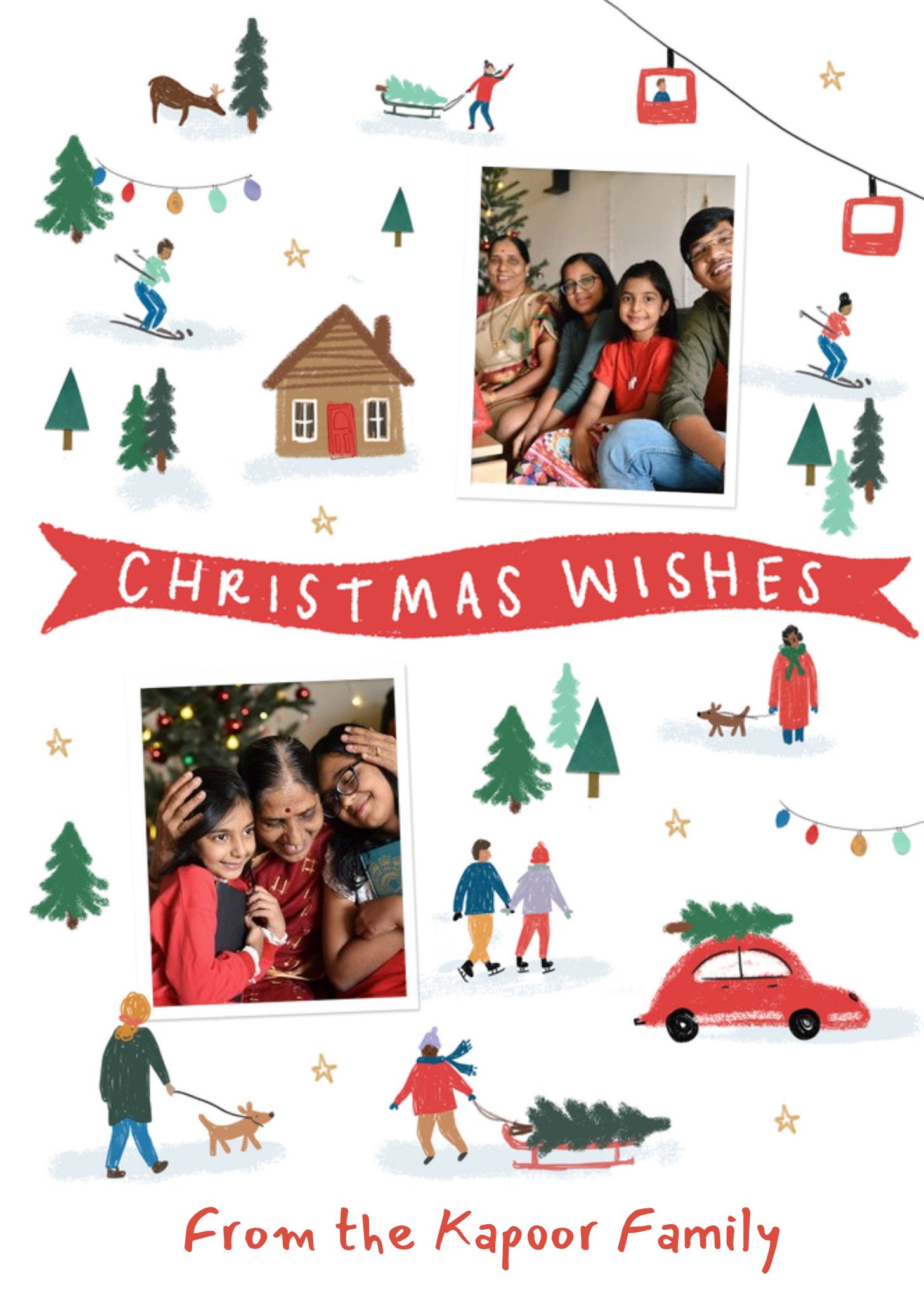 Moonpig Christmas Wishes Snowy Scene Card