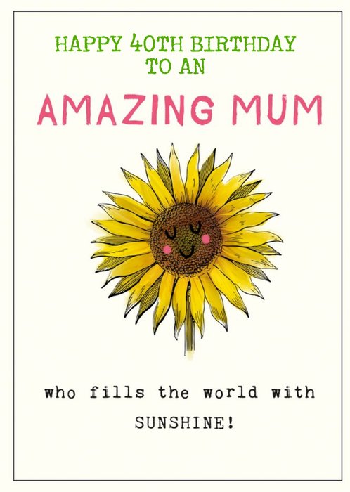 Pigment Floral Cute Mum Birthday Card