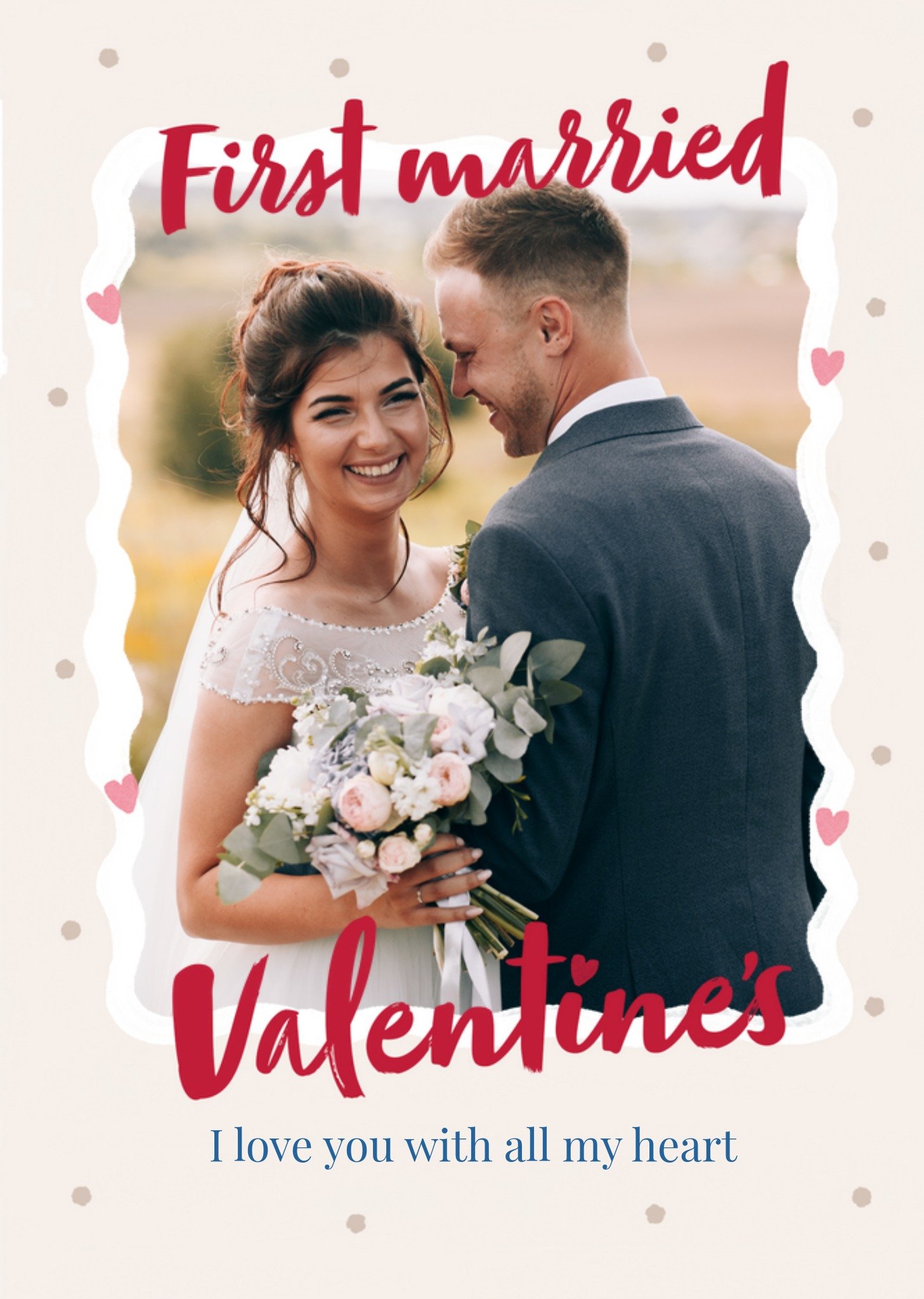Moonpig First Married Valentine's Photo Upload Card, Large