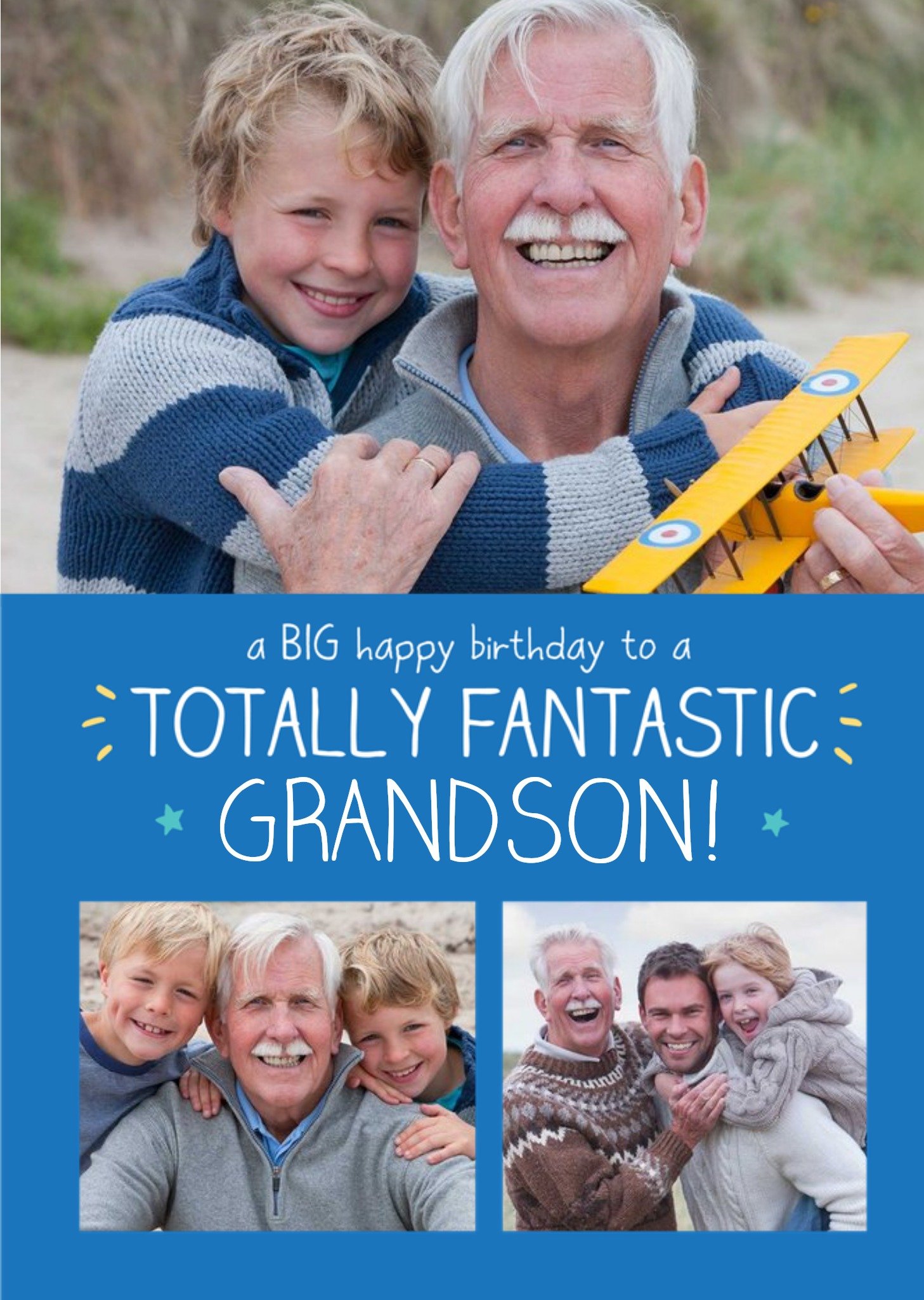 Happy Jackson Grandson 3 Photo Uploads Birthday Card