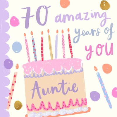 70 Amazing Years Of You Auntie Birthday Card 