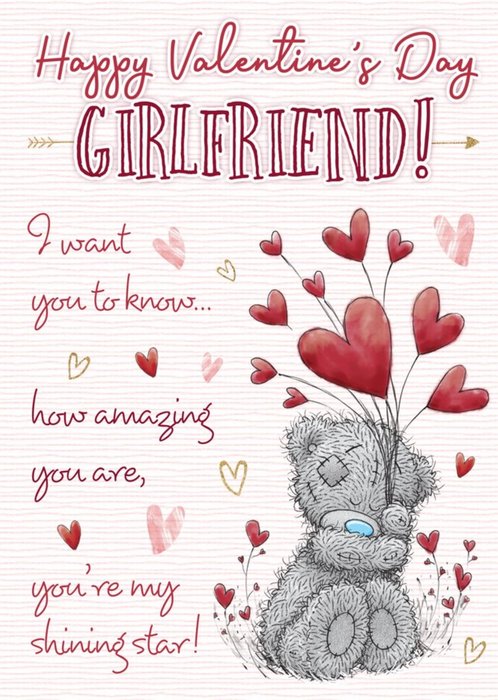 Tatty Teddy Romantic Sentimental Verse Girlfriend Valentines Card