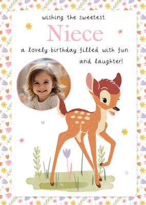 Disney Bambi Wishing The Sweetest Niece A Lovely Birthday Photo Upload Birthday Card