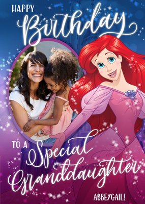 Disney Princess Ariel Special Granddaughter Birthday Photo Card