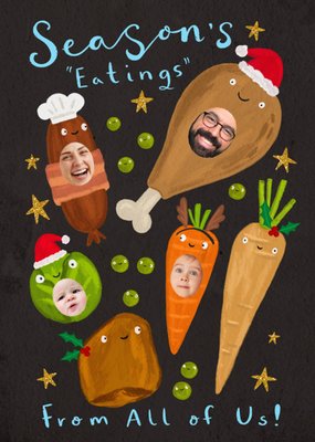 Season’s Eatings From All Of Us Photo Upload Christmas Card